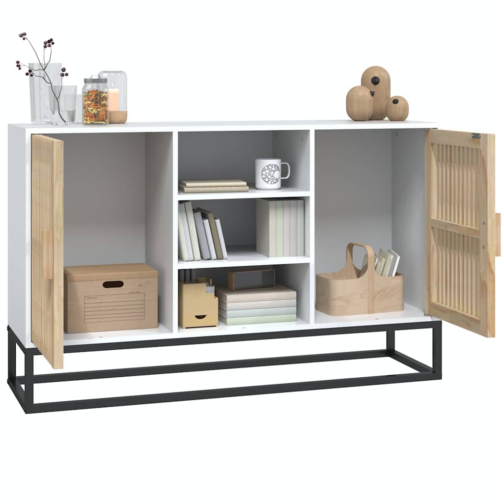 skænk 105x30x65 cm konstrueret træ hvid