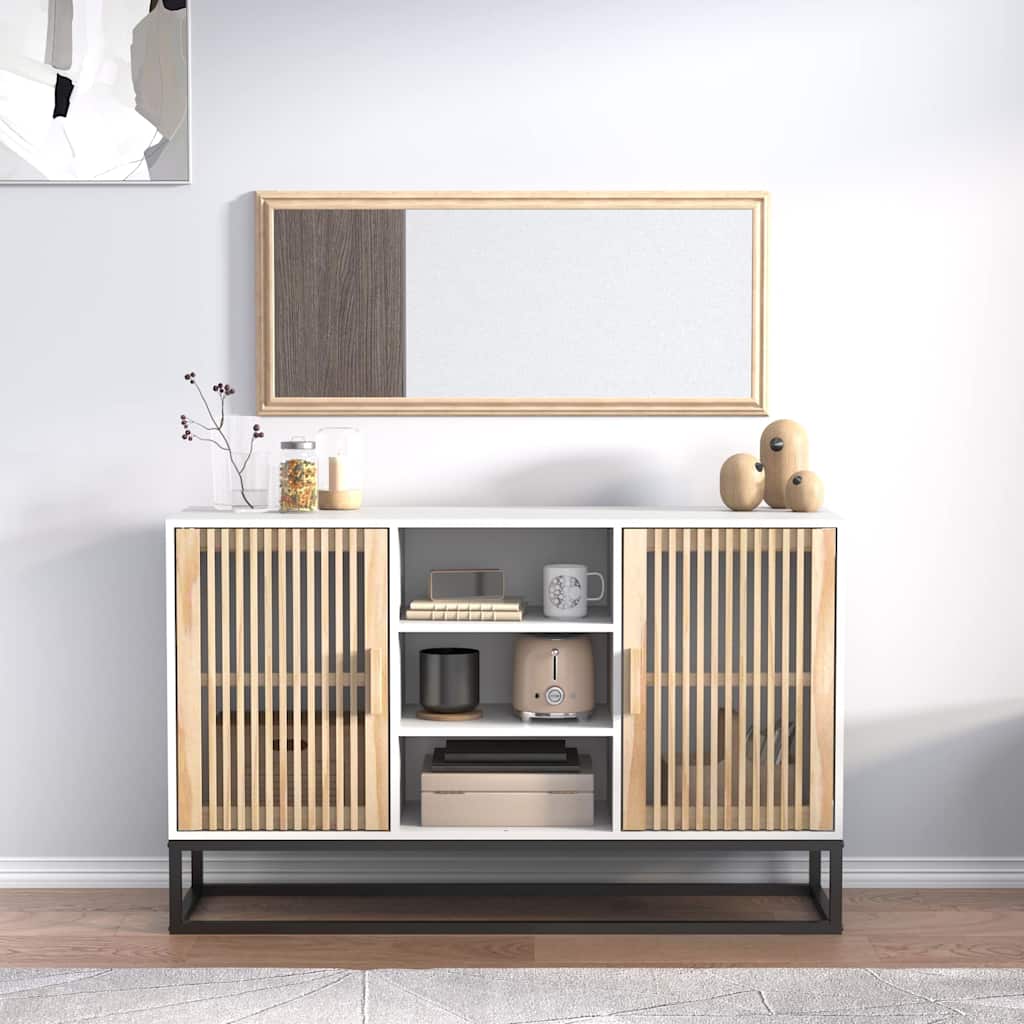 skænk 105x30x65 cm konstrueret træ hvid