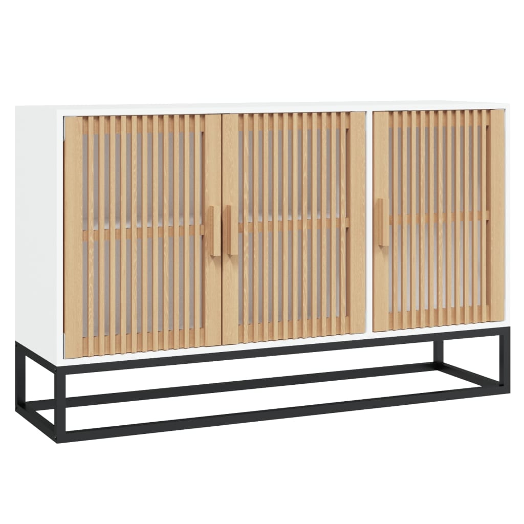 skænk 105x30x65 cm konstrueret træ hvid