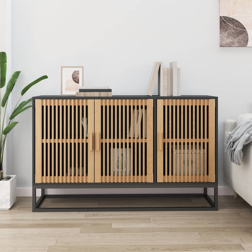 skænk 105x30x65 cm konstrueret træ sort