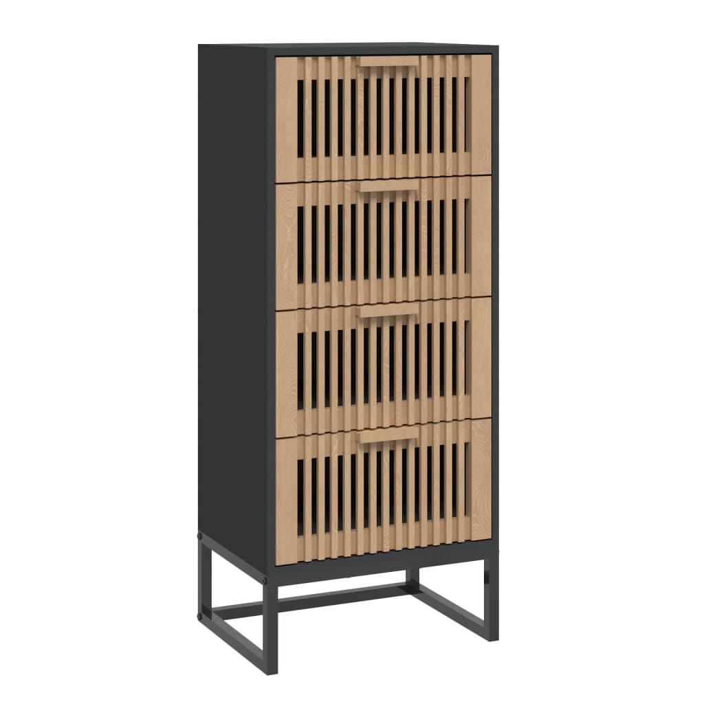 kommode 40x30x95 cm konstrueret træ sort