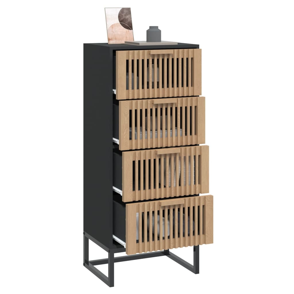 kommode 40x30x95 cm konstrueret træ sort