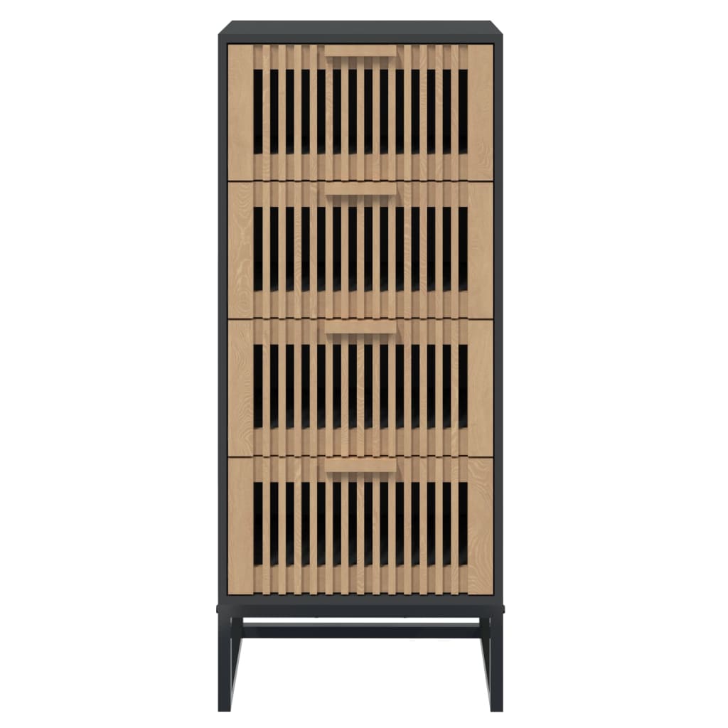 kommode 40x30x95 cm konstrueret træ sort