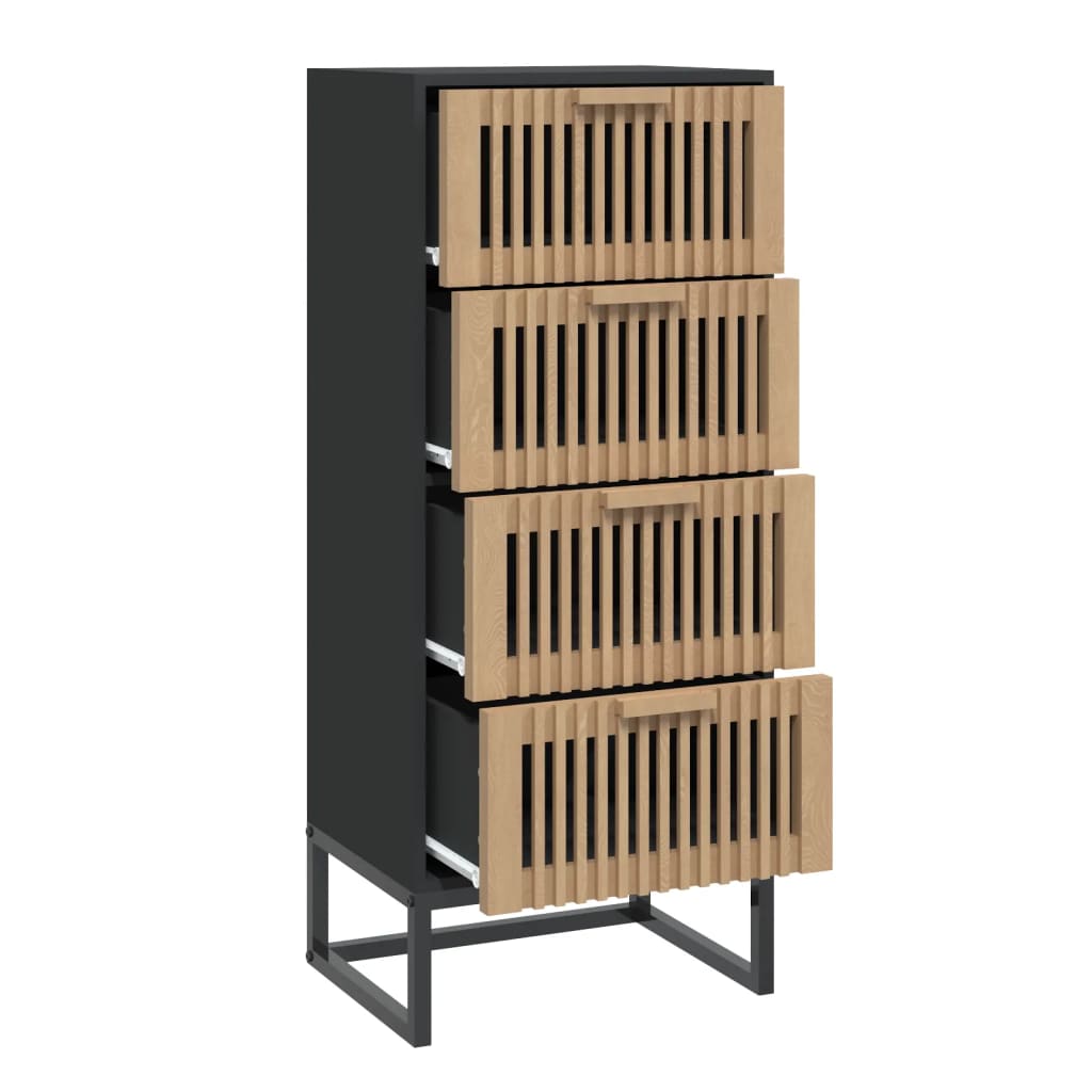 kommode 40x30x95 cm konstrueret træ sort