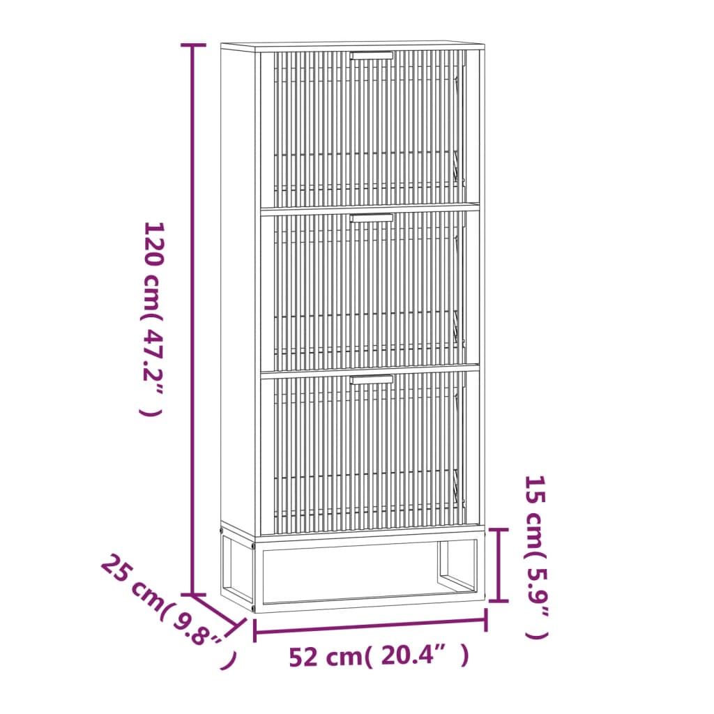 skoskab 52x25x120 cm konstrueret træ hvid
