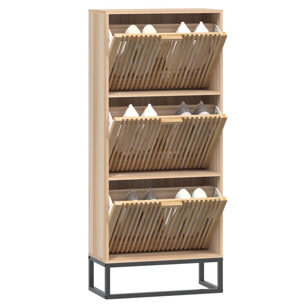 skoskab 52x25x120 cm konstrueret træ