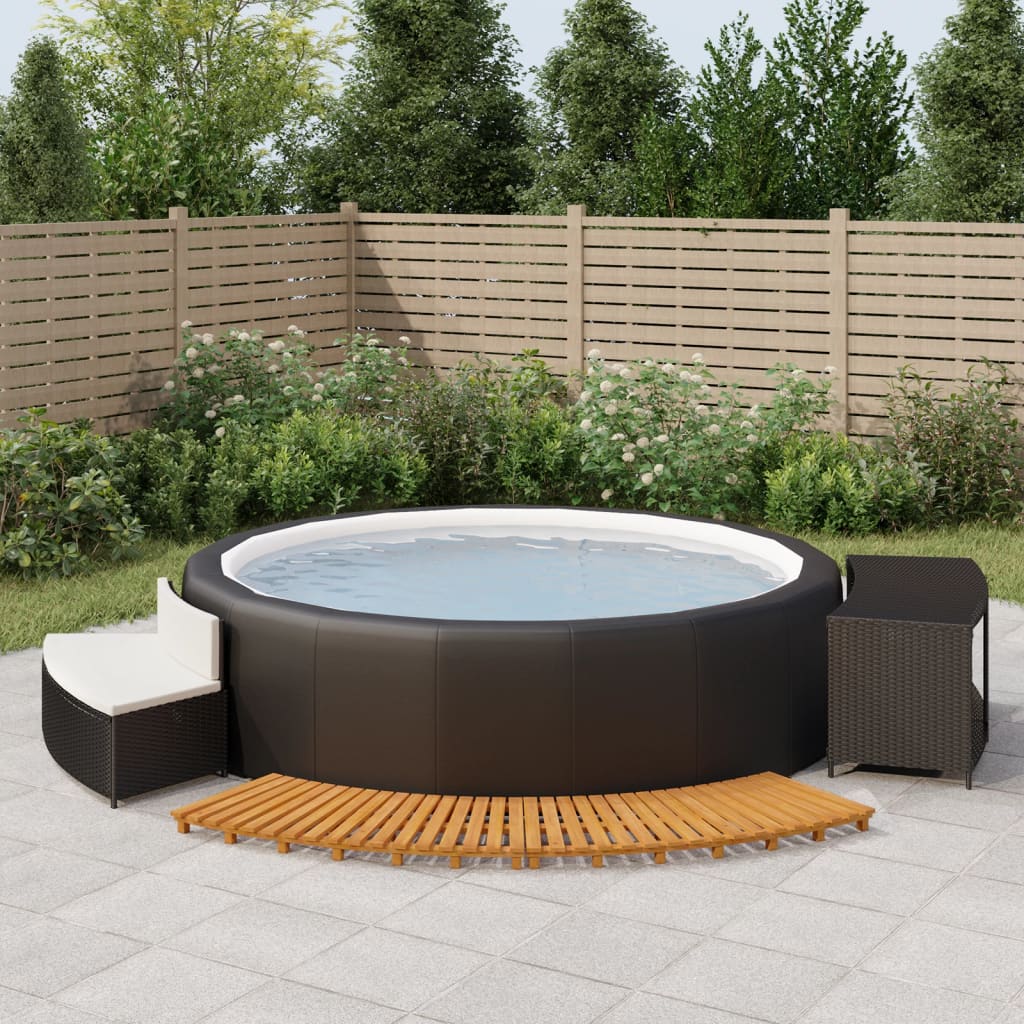 spakant polyrattan og massivt akacietræ sort
