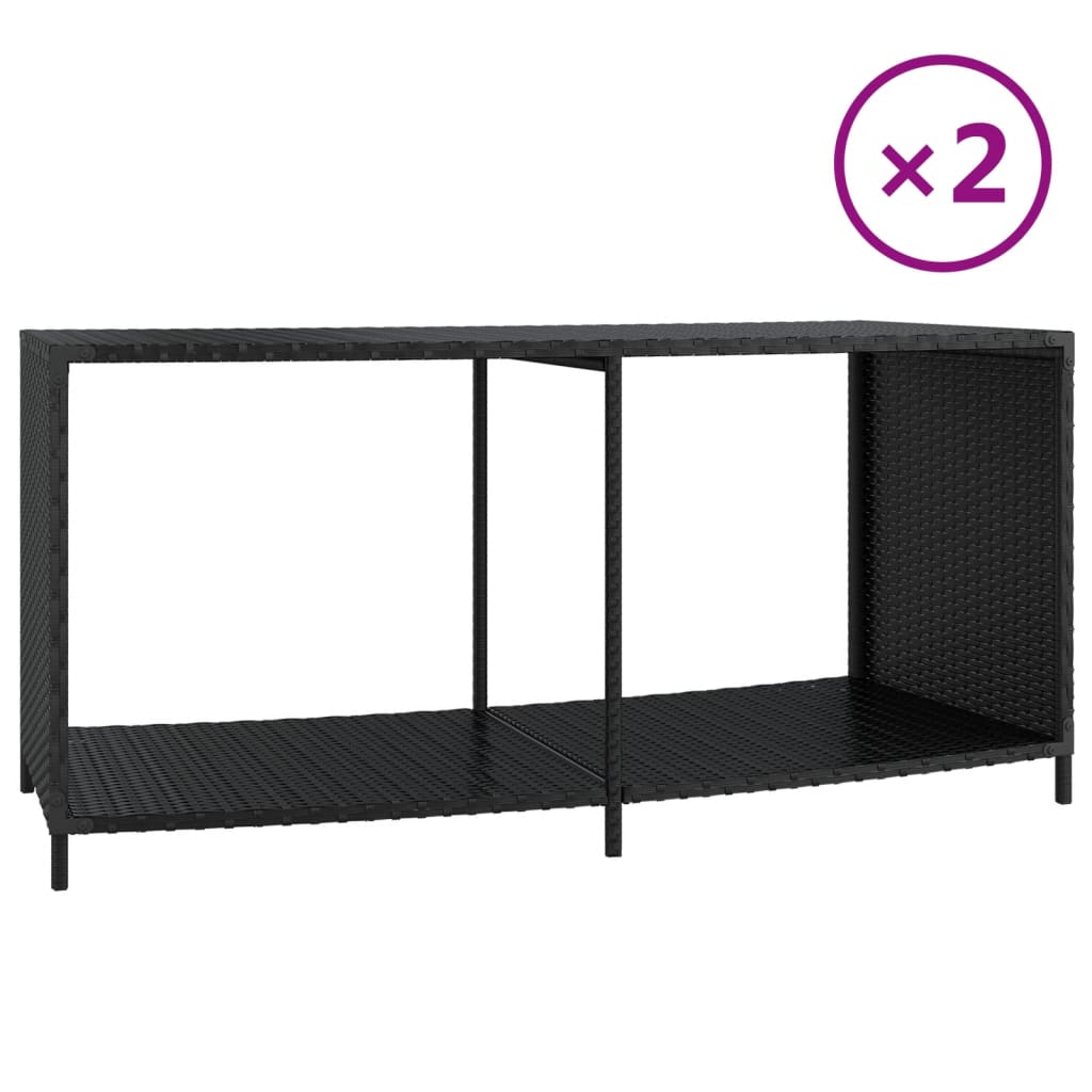 opbevaringshylder 2 stk. polyrattan sort