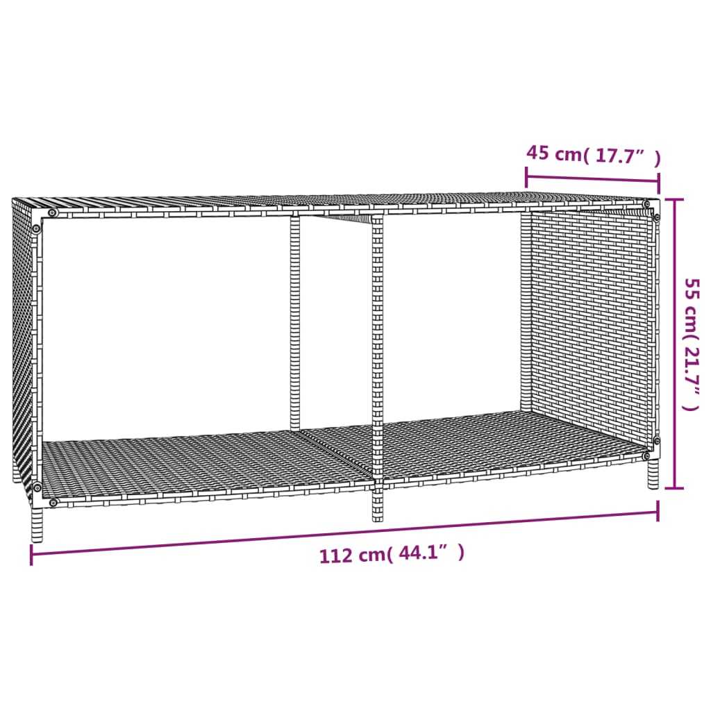 opbevaringshylder 2 stk. polyrattan sort