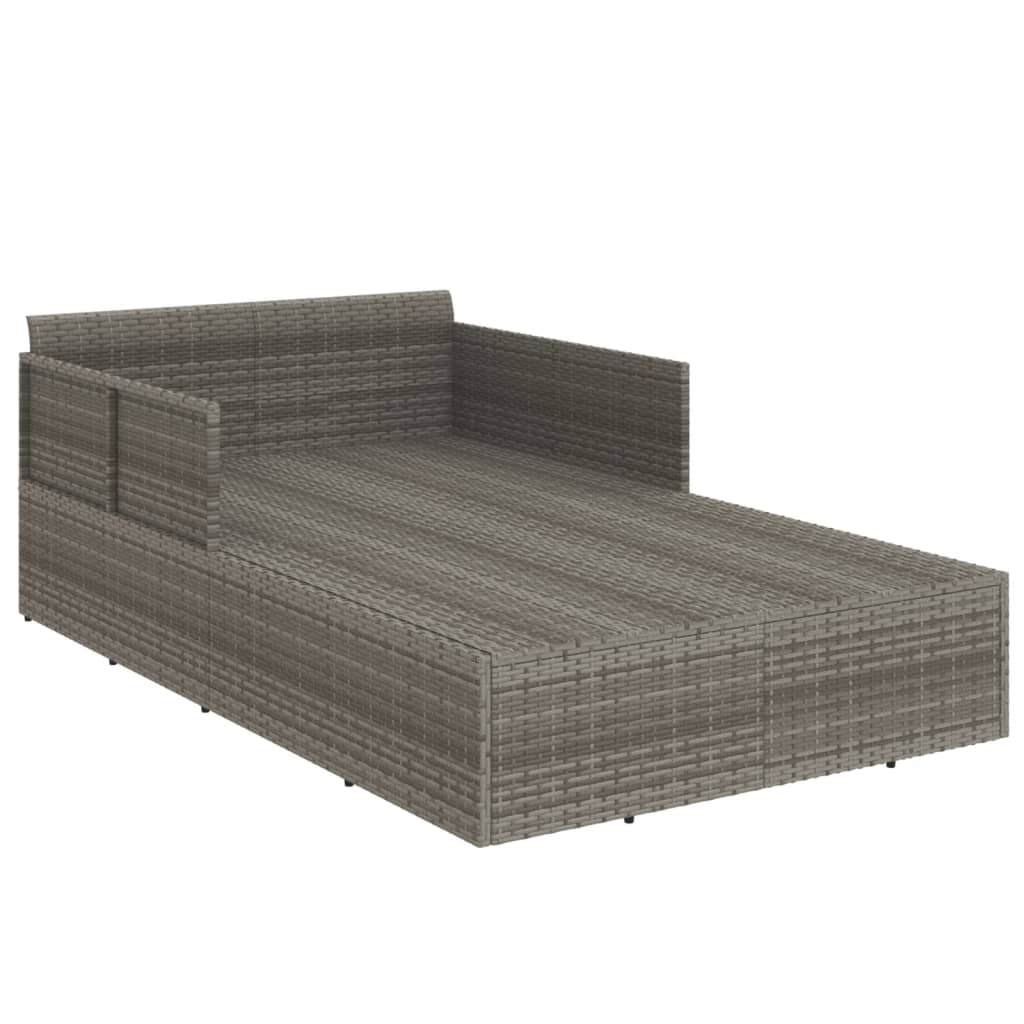 solseng med hynder 182x118x63 cm polyrattan grå