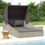 solseng med foldbart tag 200x114x128 cm polyrattan grå