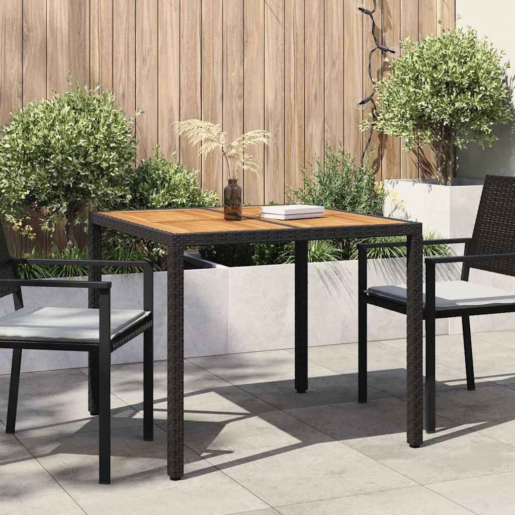 Havemøbel Bord Sort 90 x 90 x 75 cm polyrattan