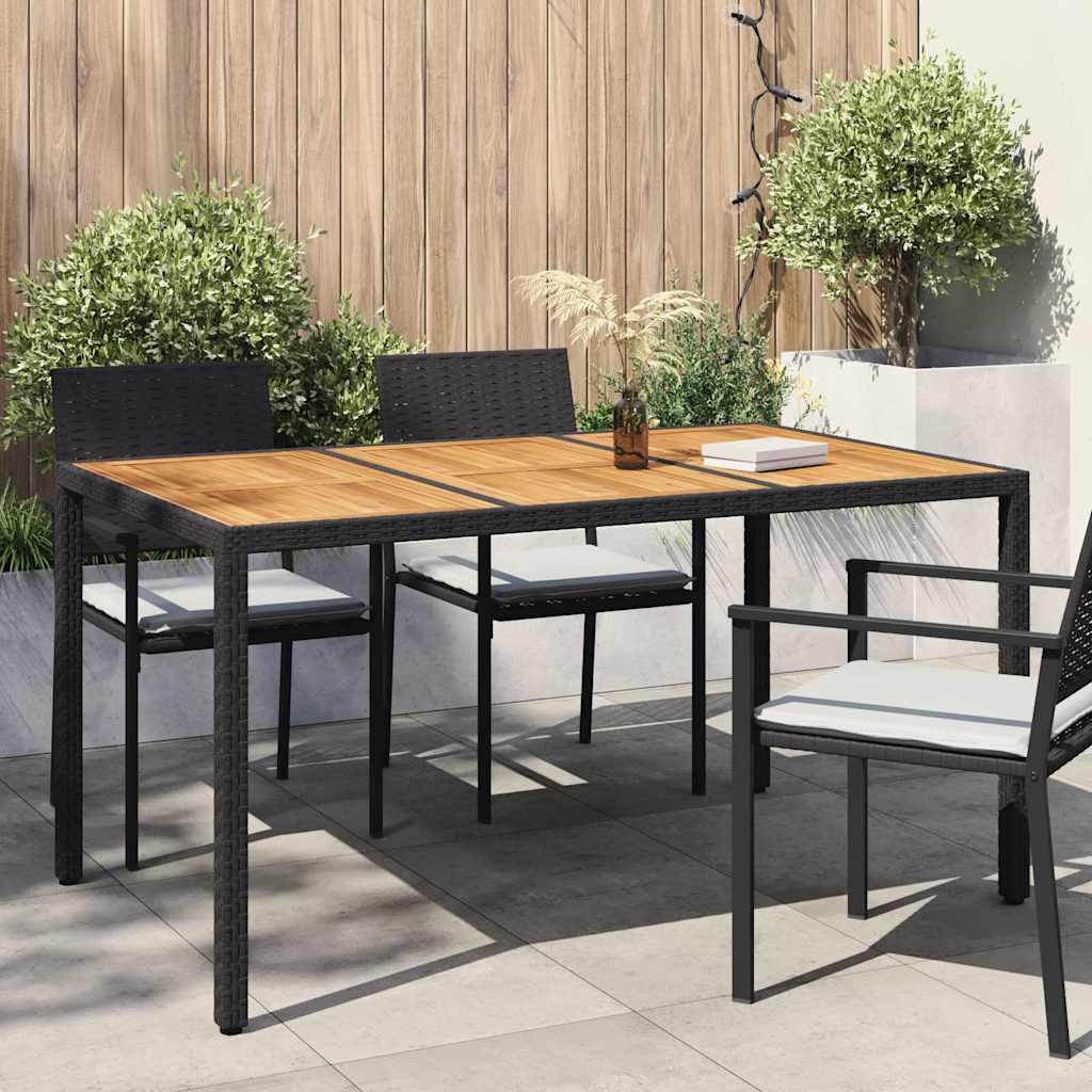 Havemøbel Bord Sort 150 x 90 x 75 cm polyrattan