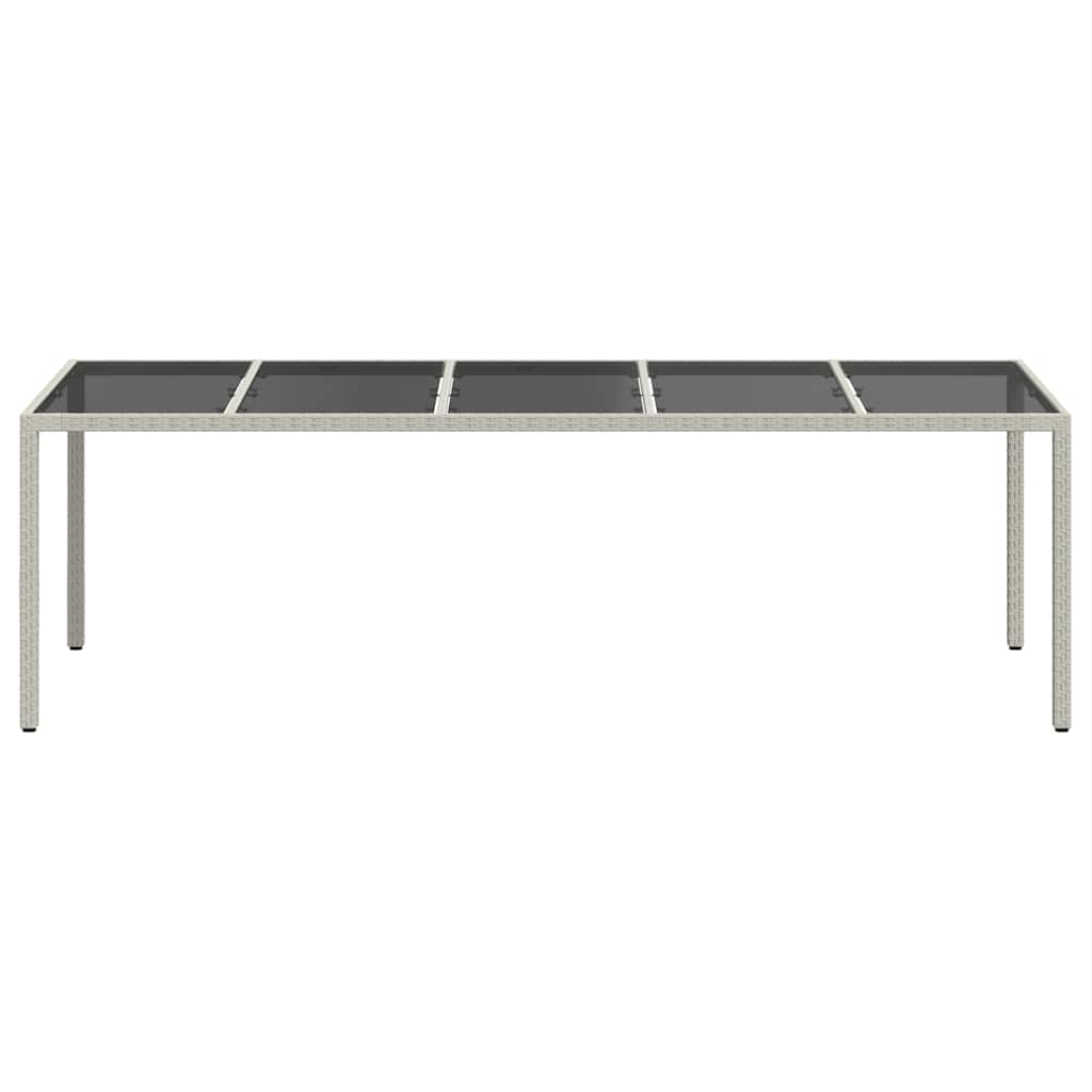 havebord 250x100x75 cm polyrattan og hærdet glas hvid