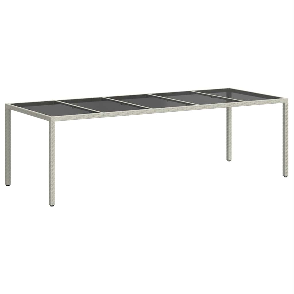 havebord 250x100x75 cm polyrattan og hærdet glas hvid