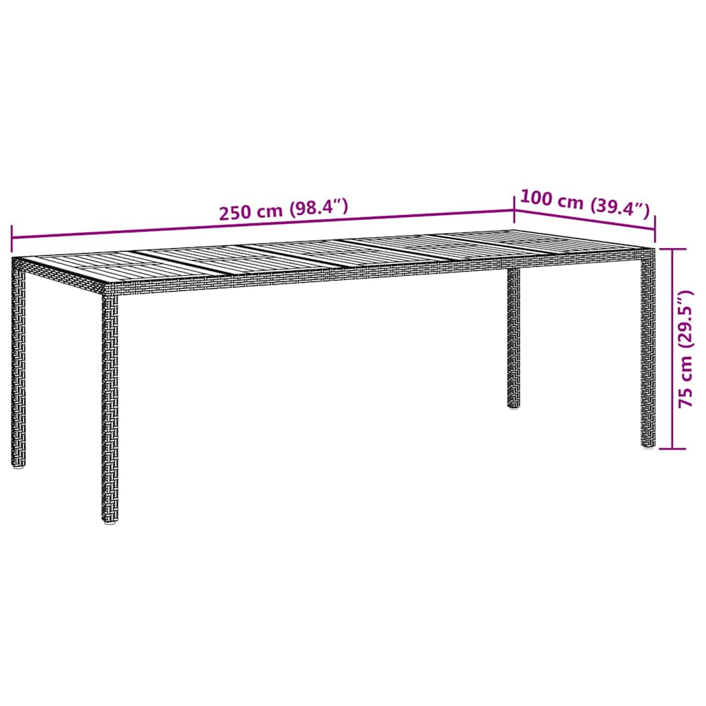 Havemøbel Bord Sort polyrattan