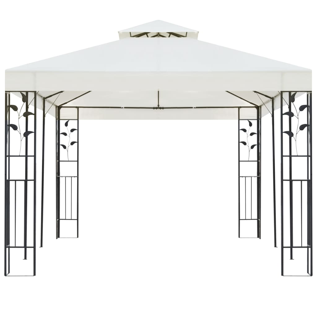 pavillon med dobbelttag 6x3 m stål hvid