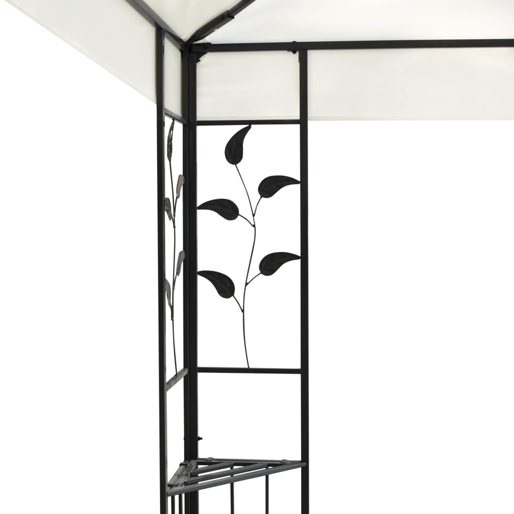pavillon med dobbelttag 6x3 m stål hvid