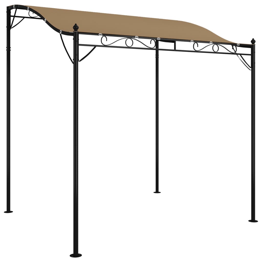 baldakin 2x2,3 m 180 g/m² stof og stål gråbrun