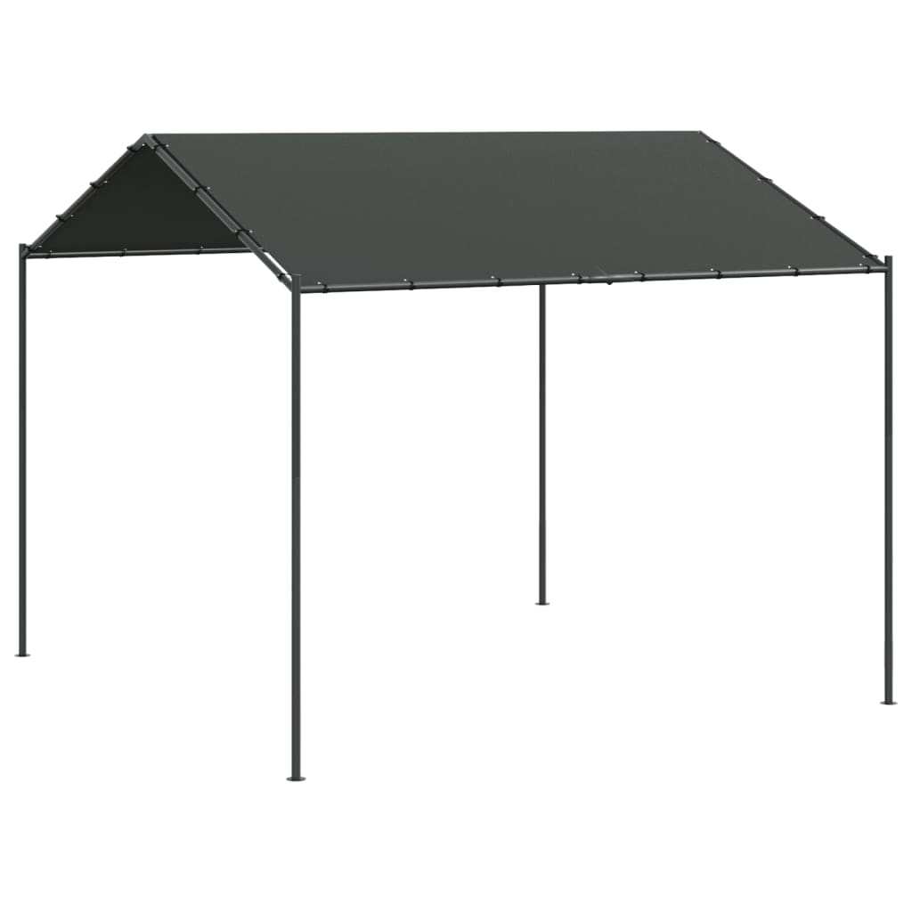 pavillon 4x4 m stål og stof antracitgrå