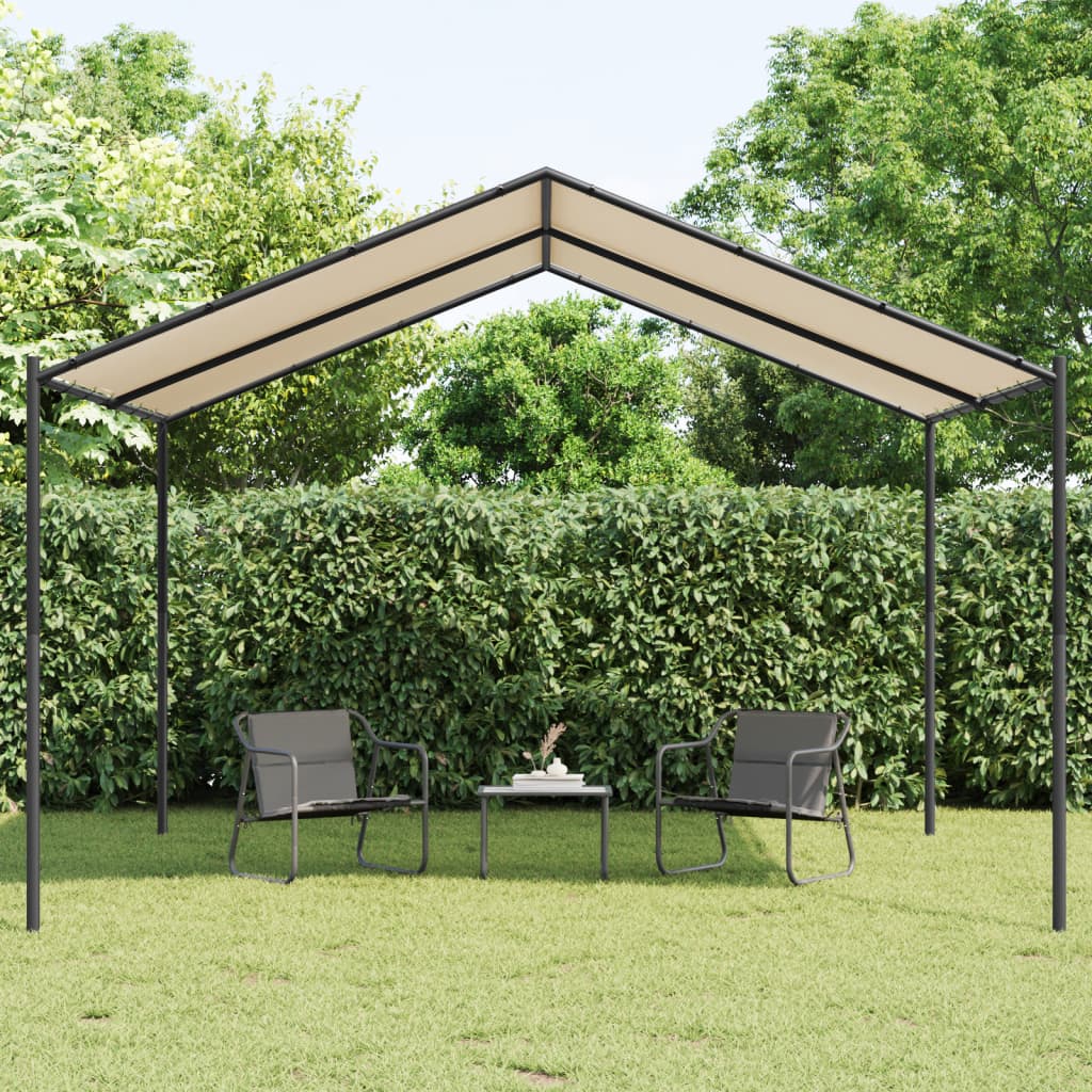 pavillon 4x4 m stål og stof beige