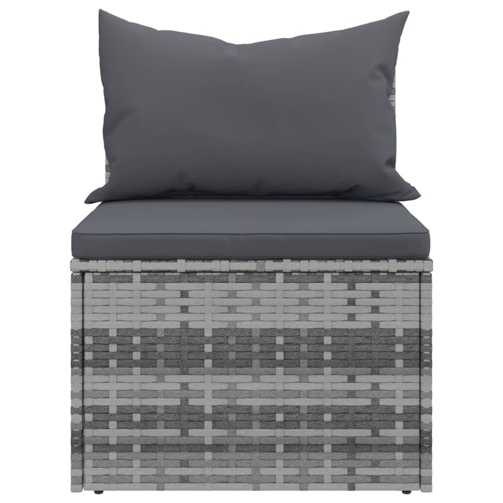 midtermoduler til havesofa 2 stk. med hynder polyrattan grå