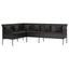 L-formet havesofa med hynder polyrattan sort