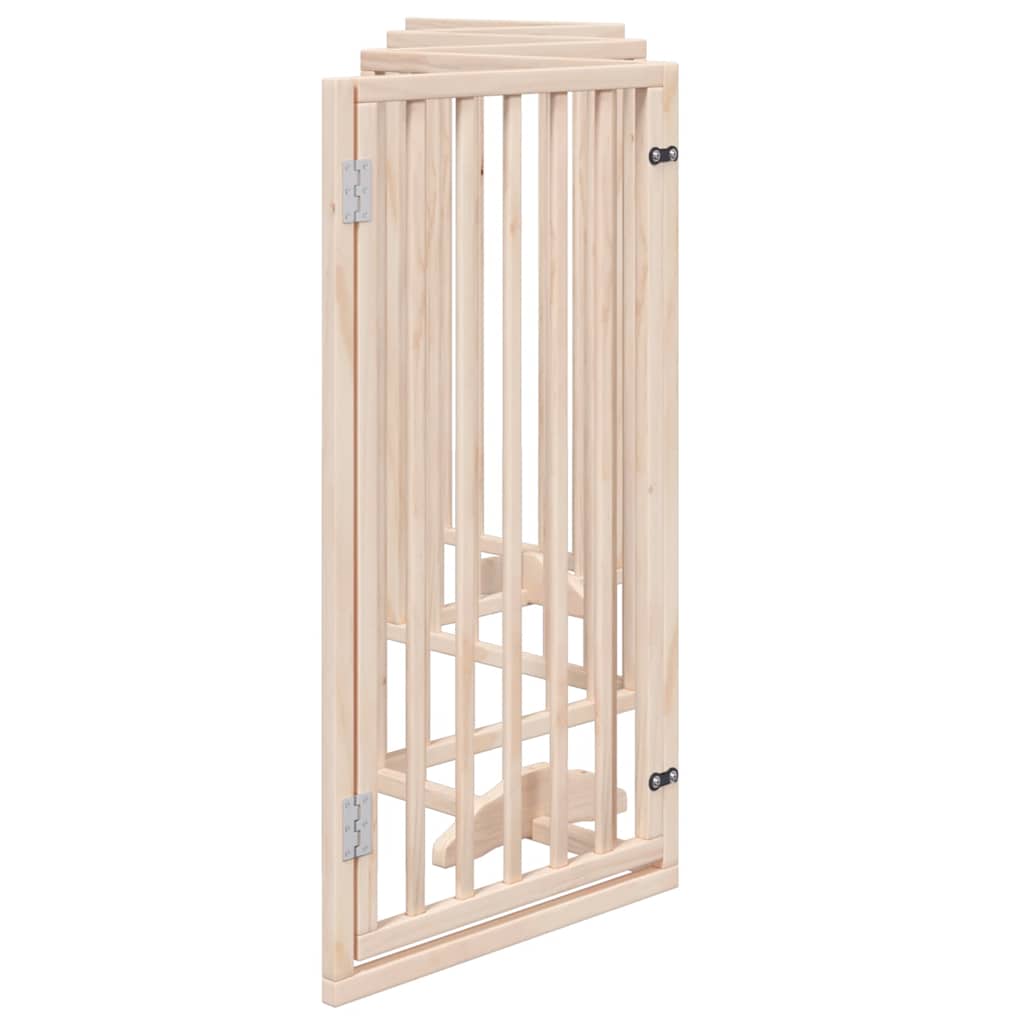 hundegitter med dør, foldbar, 6 paneler, 300 cm poppeltræ
