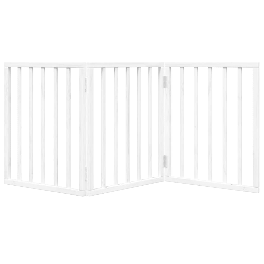 hundelåge 3 paneler 150 cm foldbar poppeltræ hvid