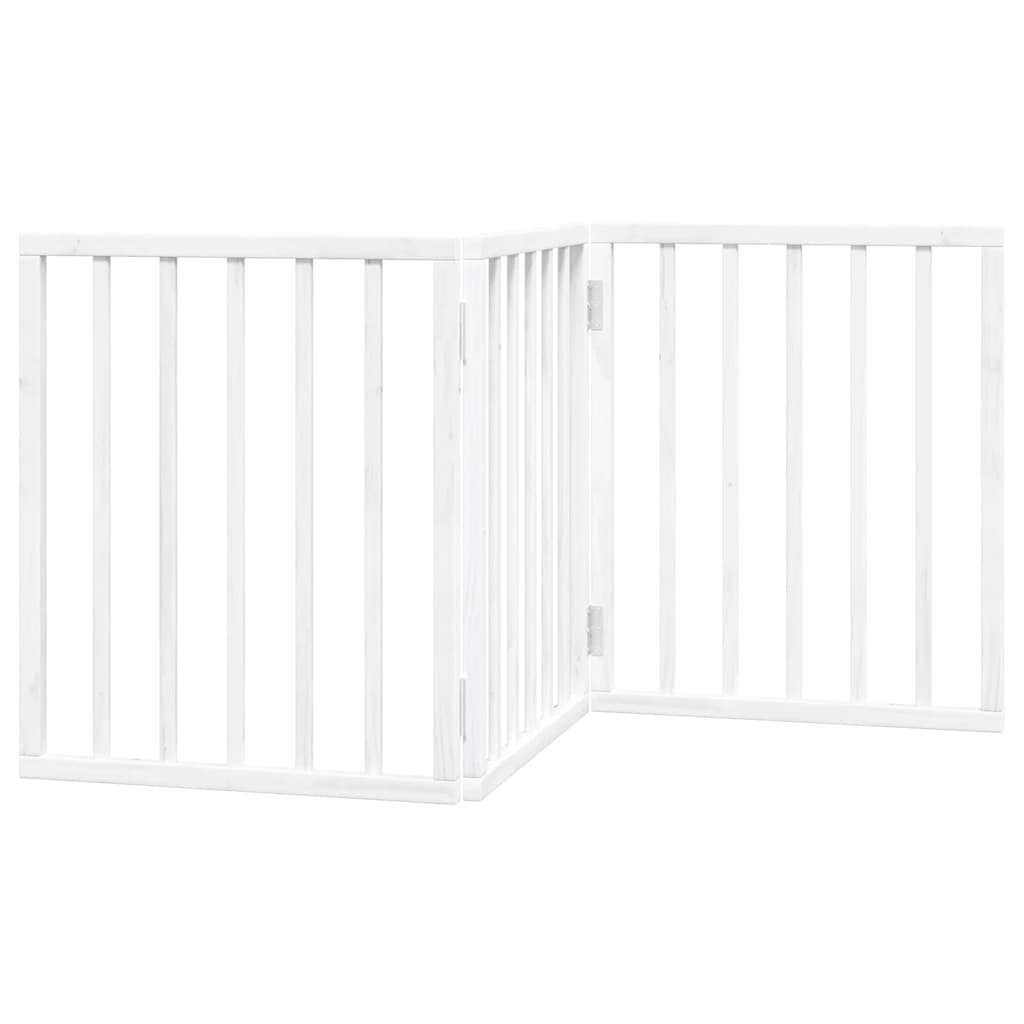 hundelåge 3 paneler 150 cm foldbar poppeltræ hvid