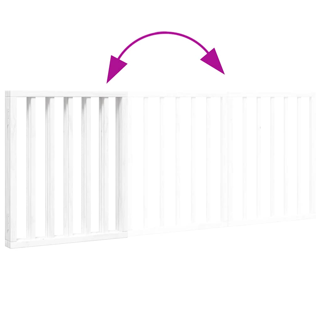 hundelåge 3 paneler 150 cm foldbar poppeltræ hvid
