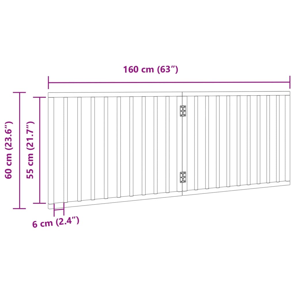 hundegitter foldbart 2 paneler hvid 160 cm poppeltræ