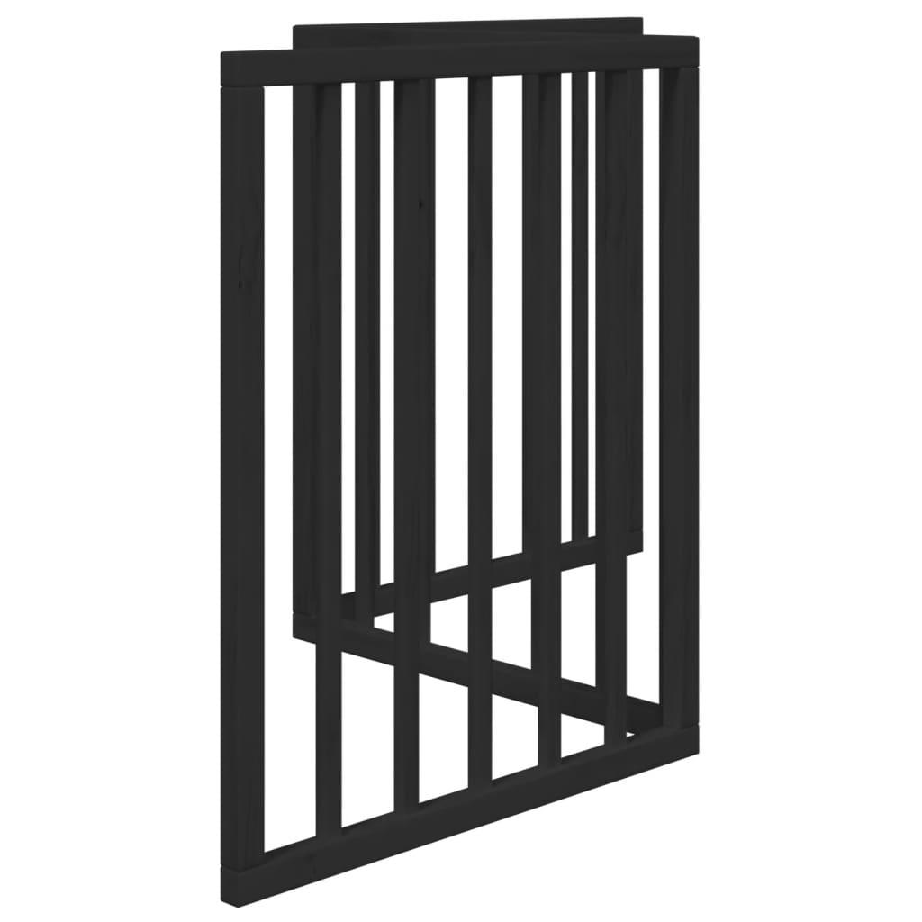 hundelåge 3 paneler 150 cm foldbar poppeltræ sort