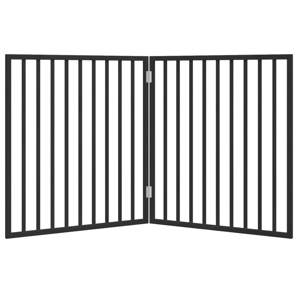 hundegitter foldbart 2 paneler sort 160 cm poppeltræ
