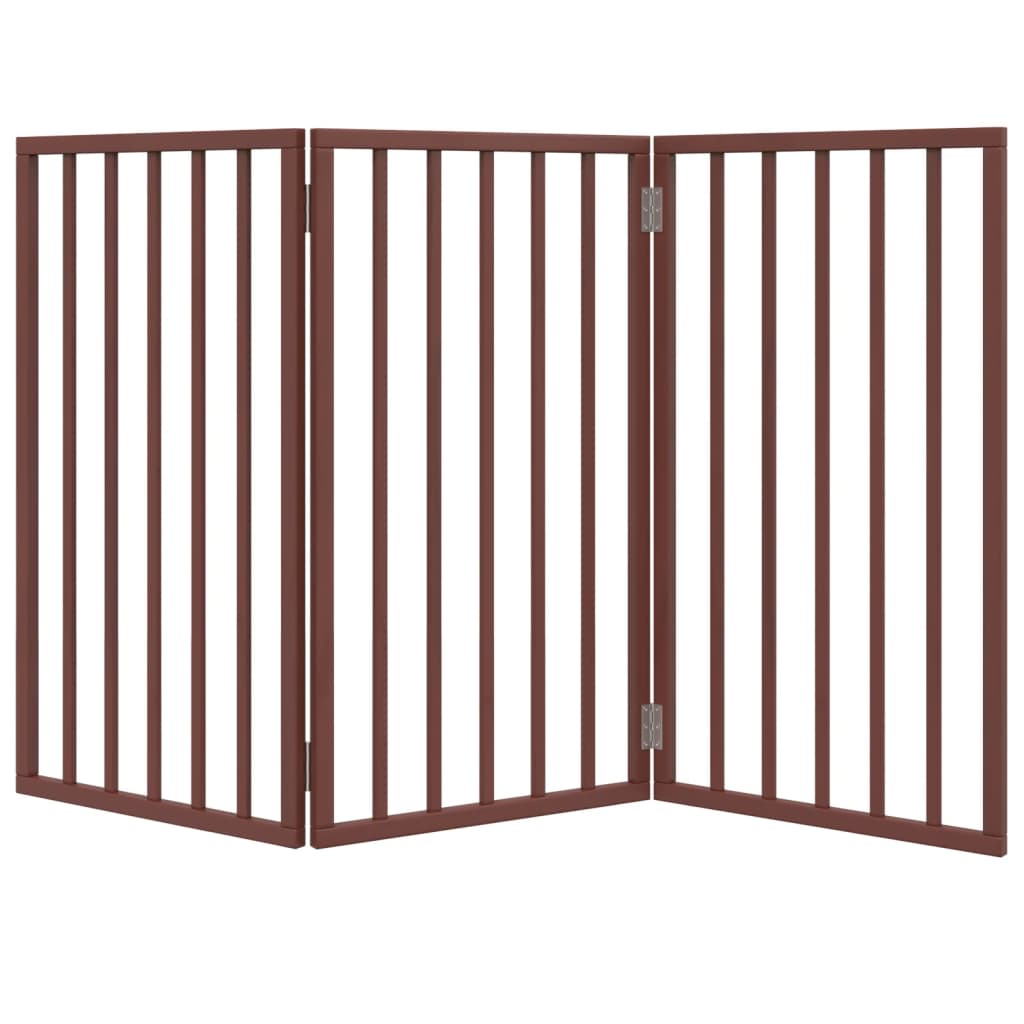 hundelåge 3 paneler 150 cm foldbar poppeltræ brun