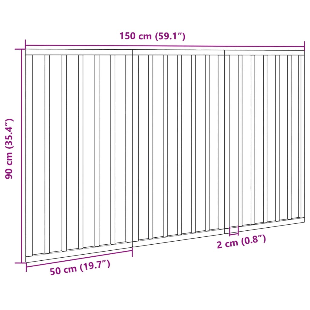 hundelåge 3 paneler 150 cm foldbar poppeltræ brun