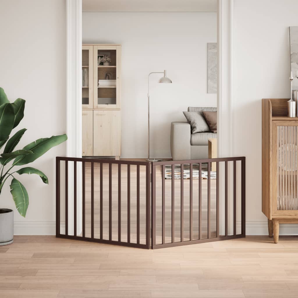hundelåge 2 paneler 160 cm foldbar poppeltræ brun