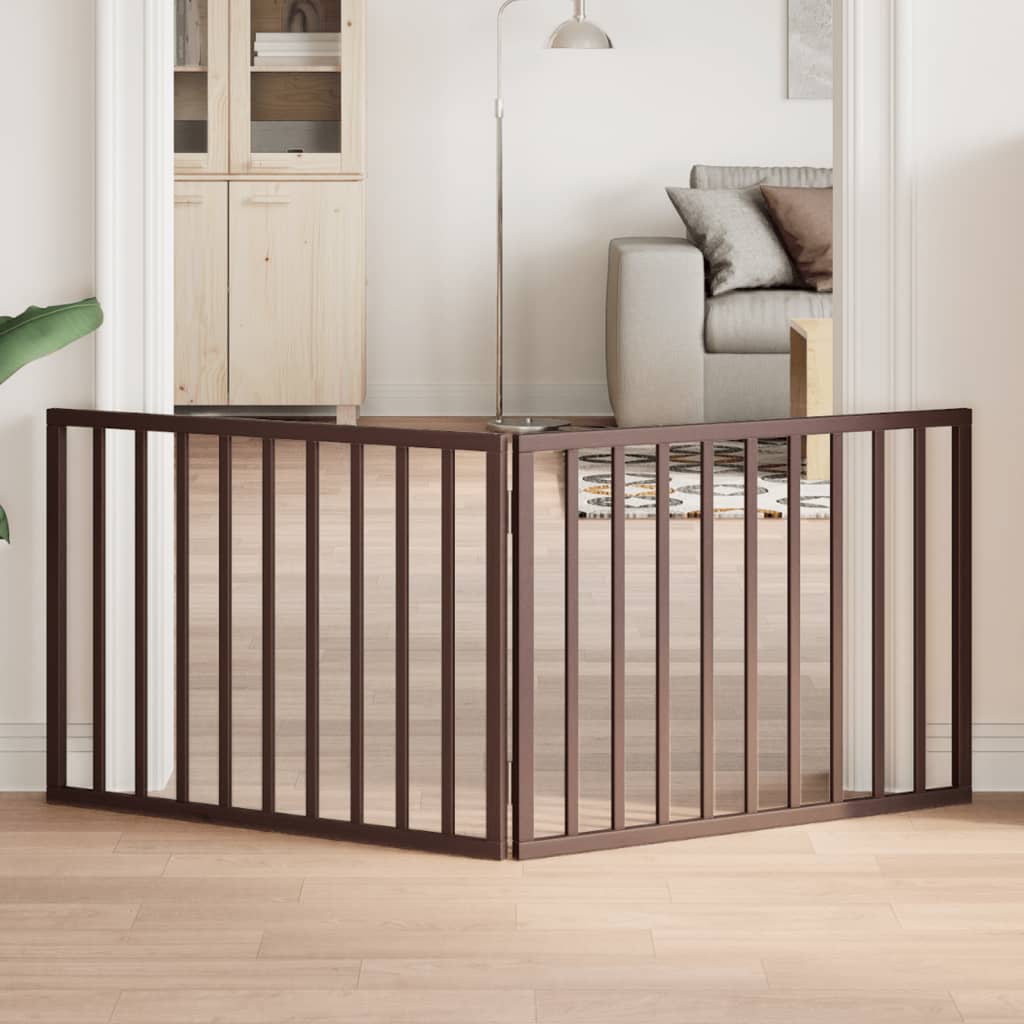 hundelåge 2 paneler 160 cm foldbar poppeltræ brun