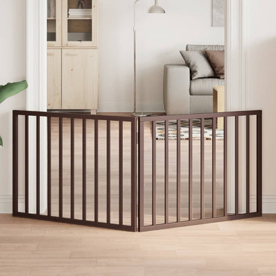 hundelåge 2 paneler 160 cm foldbar poppeltræ brun