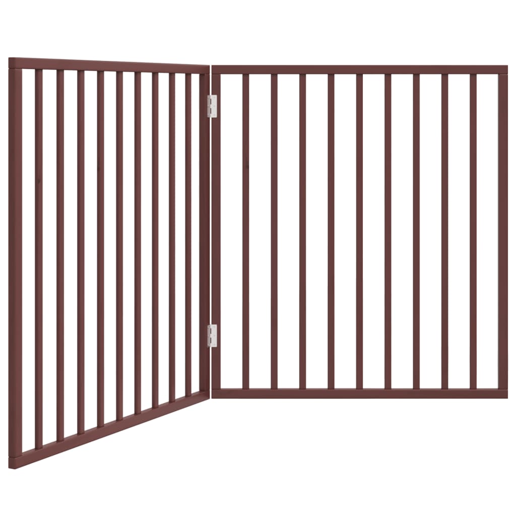 hundelåge 2 paneler 160 cm foldbar poppeltræ brun