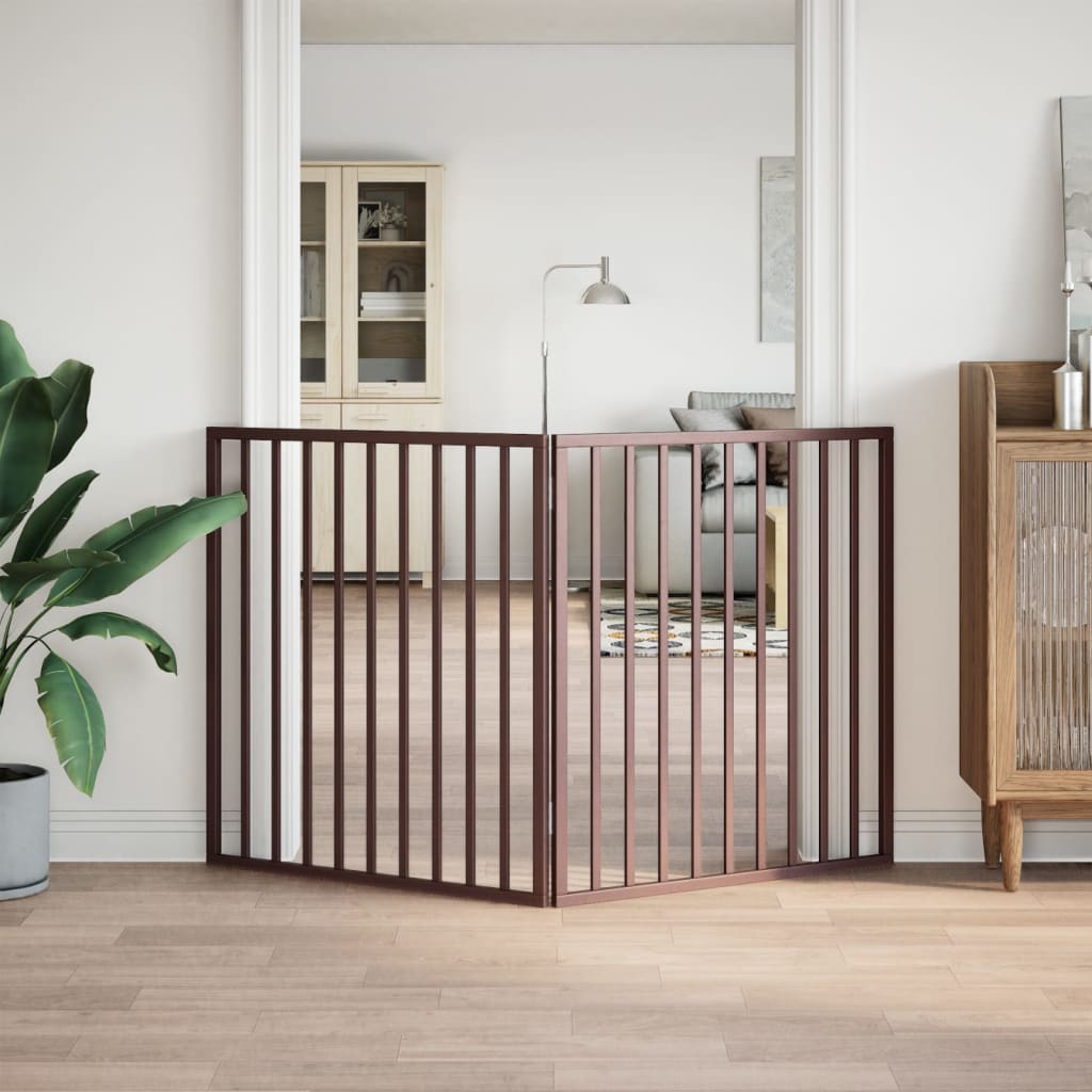 hundelåge 2 paneler 160 cm foldbar poppeltræ brun
