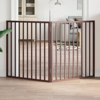 hundelåge 2 paneler 160 cm foldbar poppeltræ brun