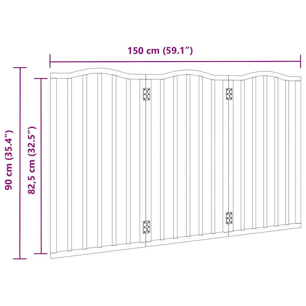 hundelåge 3 paneler 150 cm poppeltræ