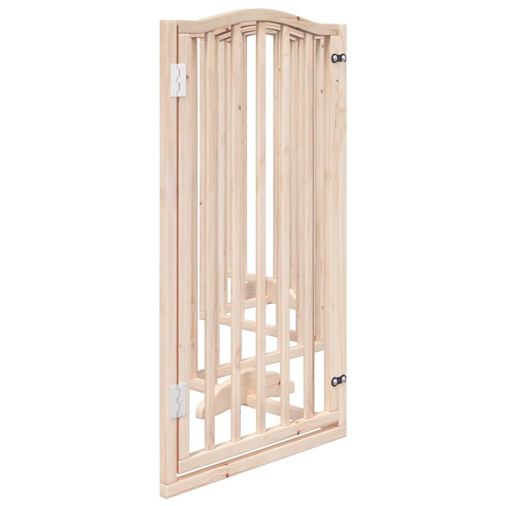 hundegitter med dør, foldbar, 6 paneler, 300 cm poppeltræ