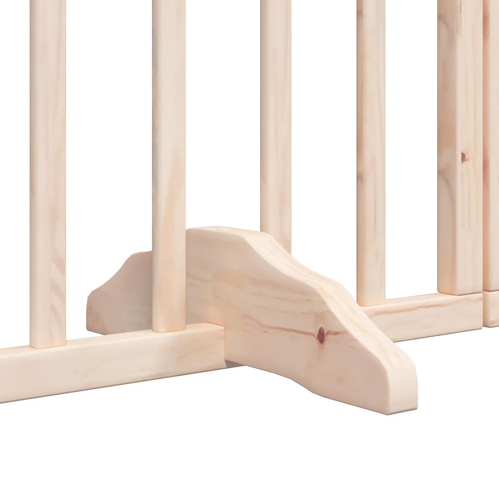 hundegitter med dør, foldbar, 6 paneler, 300 cm poppeltræ