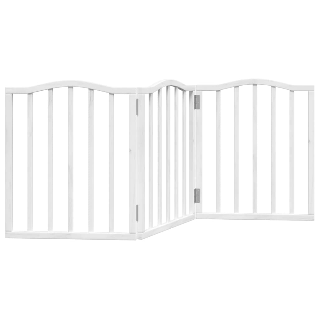 hundelåge 3 paneler 150 cm foldbar poppeltræ hvid