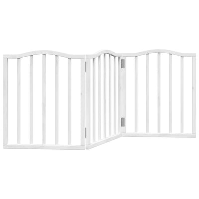 hundelåge 3 paneler 150 cm foldbar poppeltræ hvid