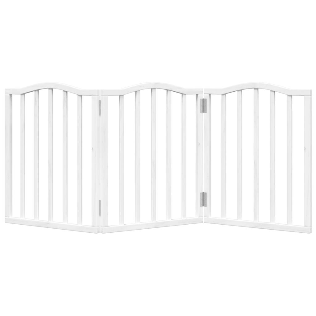 hundelåge 3 paneler 150 cm foldbar poppeltræ hvid
