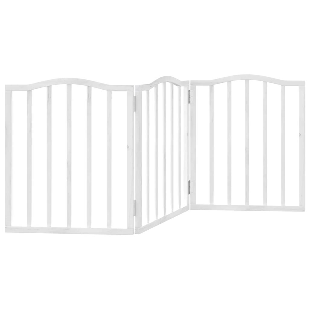 hundelåge 3 paneler 150 cm foldbar poppeltræ hvid