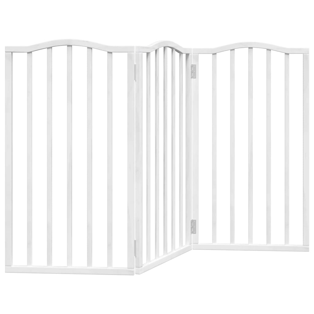 hundelåge 3 paneler 150 cm foldbar poppeltræ hvid
